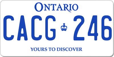 ON license plate CACG246