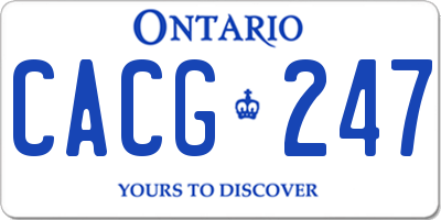 ON license plate CACG247