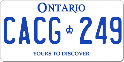 ON license plate CACG249