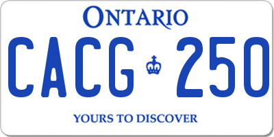 ON license plate CACG250