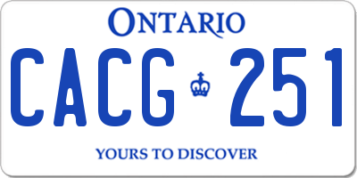 ON license plate CACG251