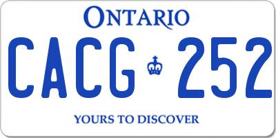 ON license plate CACG252