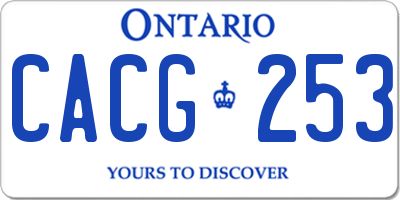 ON license plate CACG253