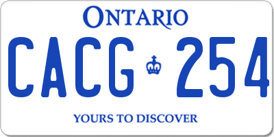 ON license plate CACG254