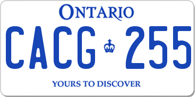 ON license plate CACG255