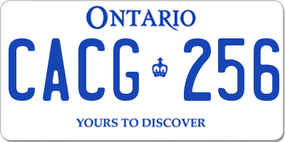 ON license plate CACG256