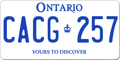 ON license plate CACG257