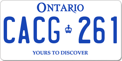 ON license plate CACG261