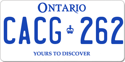 ON license plate CACG262