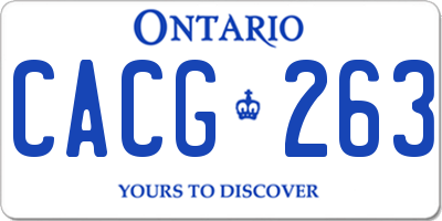 ON license plate CACG263