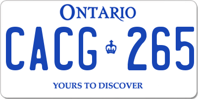 ON license plate CACG265