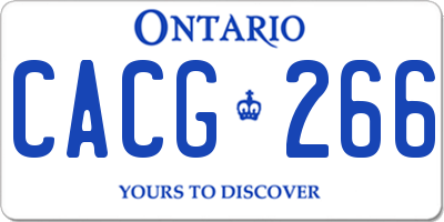 ON license plate CACG266