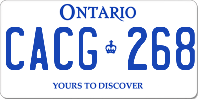 ON license plate CACG268