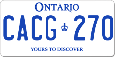 ON license plate CACG270