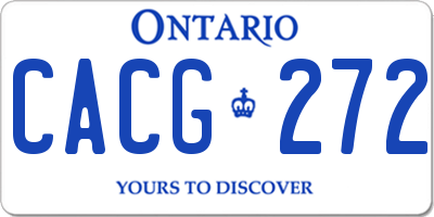 ON license plate CACG272