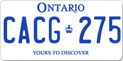 ON license plate CACG275