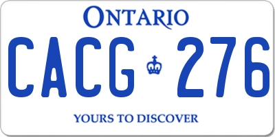 ON license plate CACG276