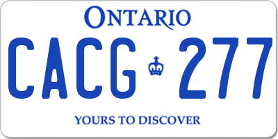 ON license plate CACG277