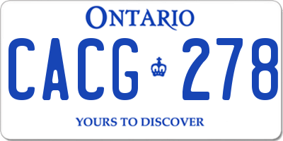 ON license plate CACG278