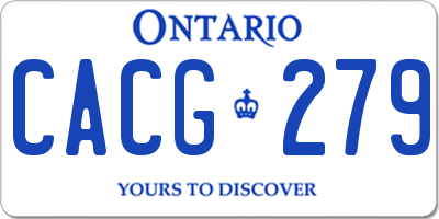 ON license plate CACG279