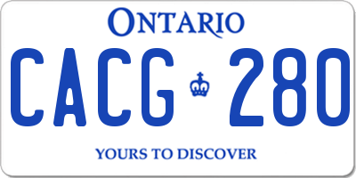 ON license plate CACG280