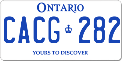 ON license plate CACG282