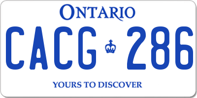 ON license plate CACG286