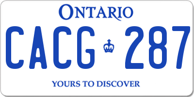 ON license plate CACG287