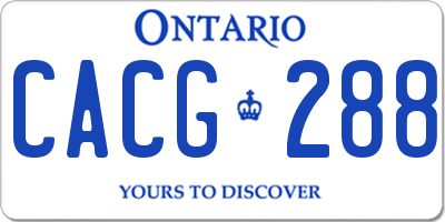 ON license plate CACG288