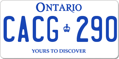 ON license plate CACG290