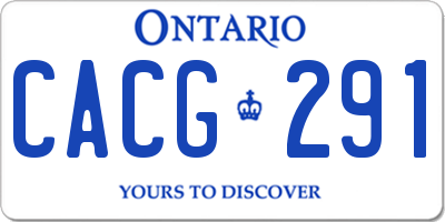 ON license plate CACG291