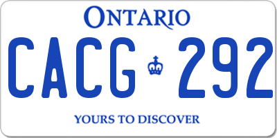 ON license plate CACG292