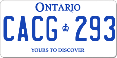 ON license plate CACG293