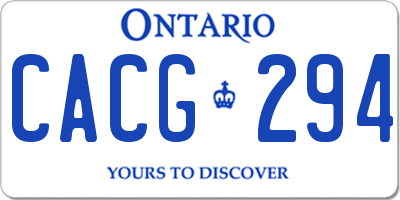 ON license plate CACG294