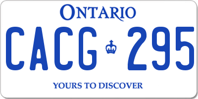 ON license plate CACG295