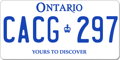 ON license plate CACG297