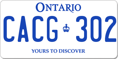 ON license plate CACG302