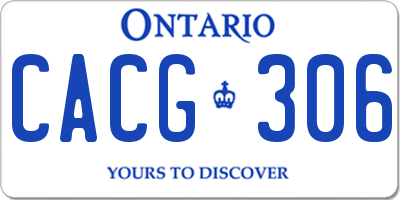 ON license plate CACG306