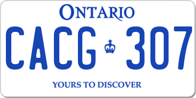 ON license plate CACG307