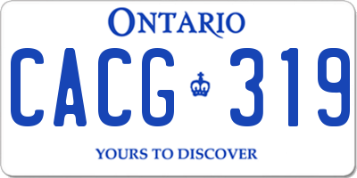 ON license plate CACG319