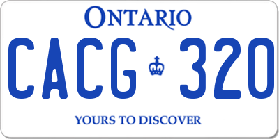 ON license plate CACG320