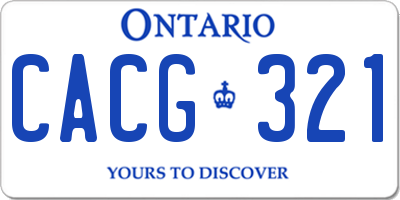 ON license plate CACG321