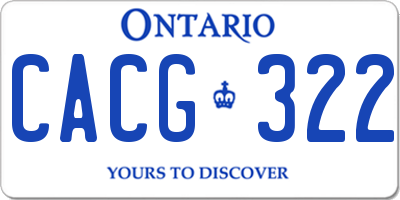 ON license plate CACG322