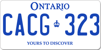 ON license plate CACG323