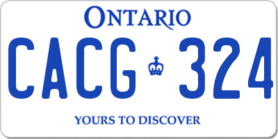 ON license plate CACG324