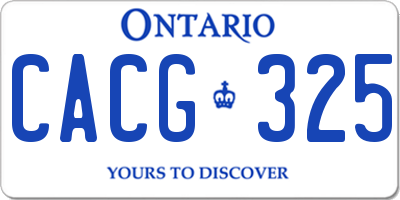 ON license plate CACG325