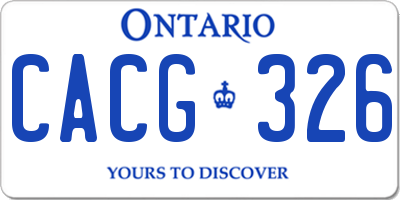 ON license plate CACG326