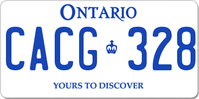 ON license plate CACG328