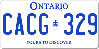 ON license plate CACG329