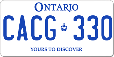 ON license plate CACG330